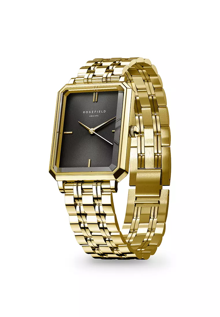 Buy Rosefield Octagon XS Black Sunray Steel Gold 2024 Online ZALORA Singapore