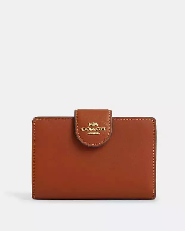 Medium Corner Zip Wallet Gold/Tan