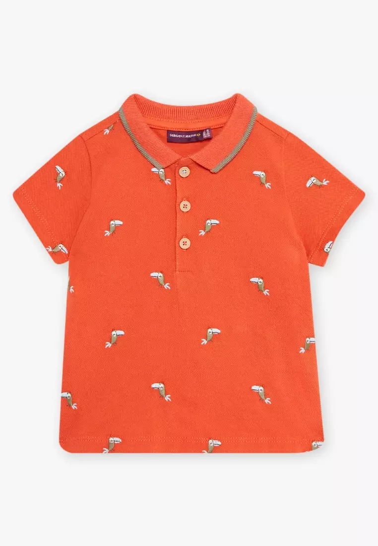 Bird Embroidered Polo Shirt