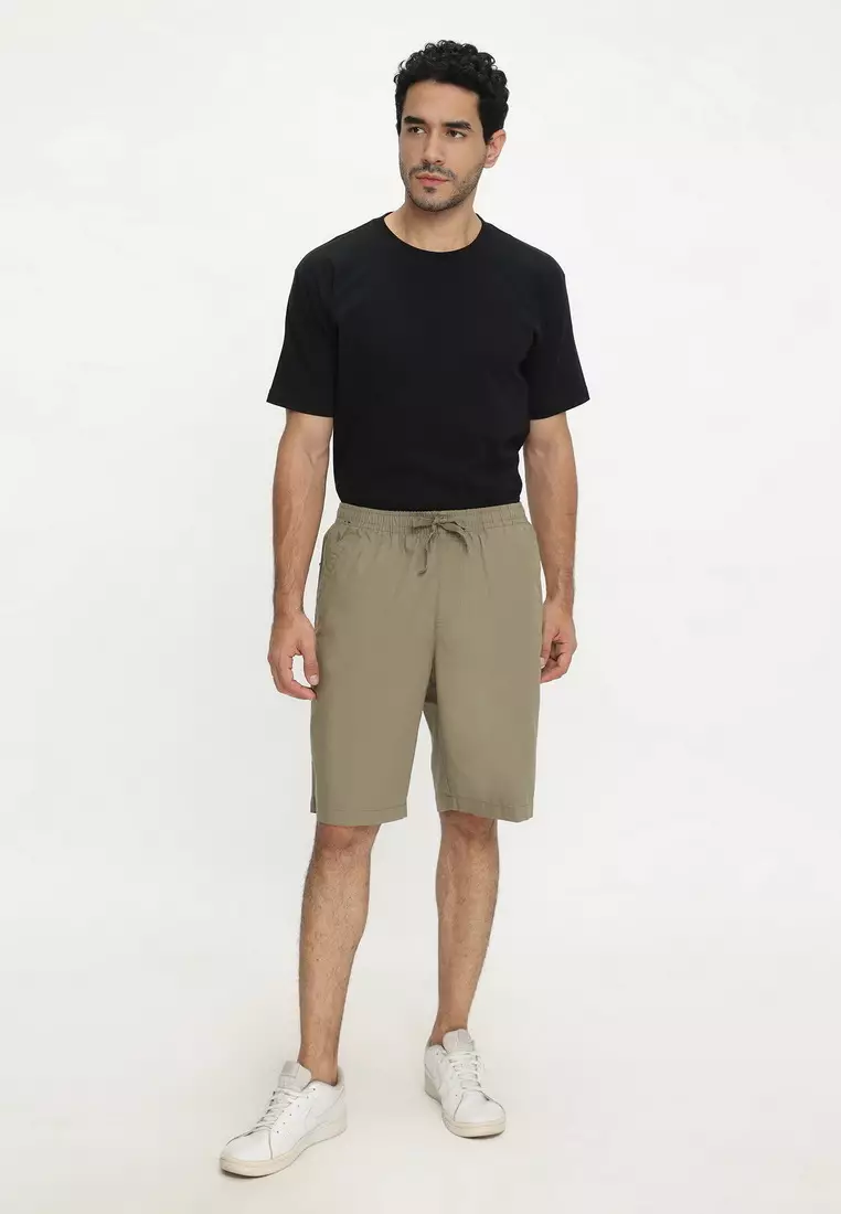 RBJ Celana Pendek Karet Polos Cotton Olive Pria
