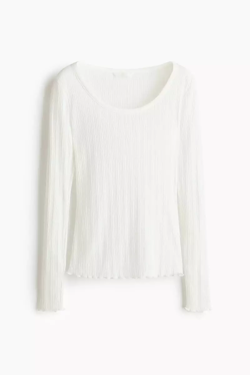 Pointelle jersey top
