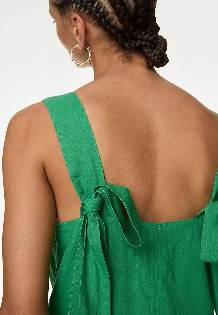 Linen Rich Square Neck Tank Top