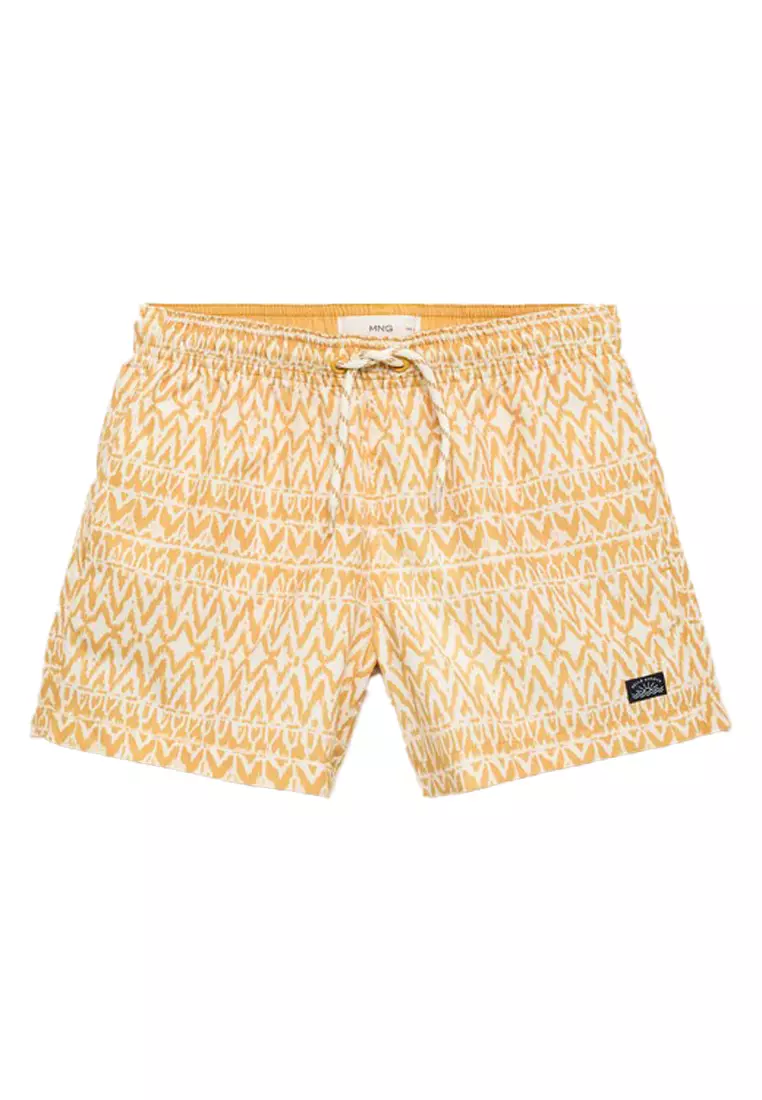 Buy MANGO BABY Printed Swim Shorts With Drawstring 2025 Online