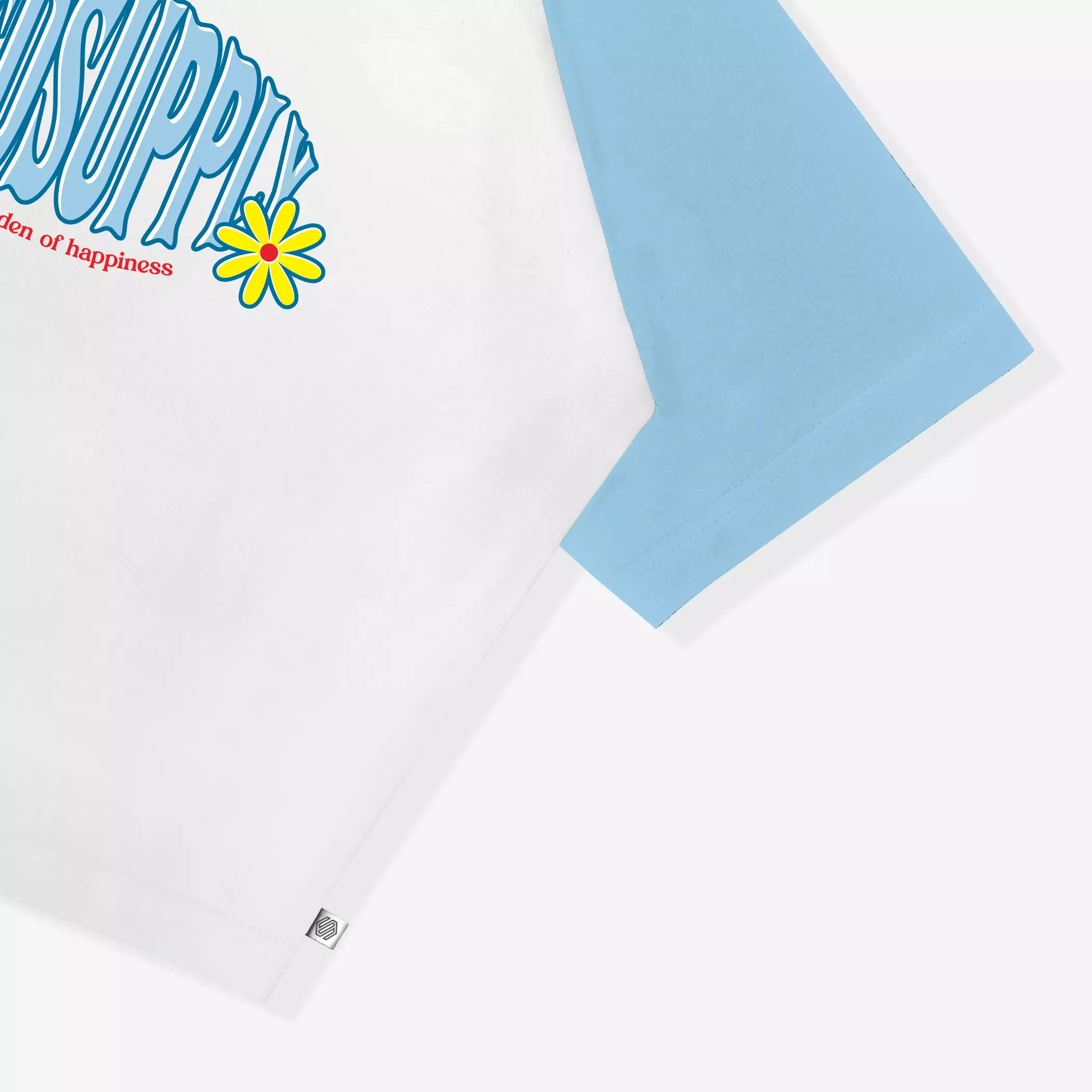 OOTDSUPPLY Croptee Fit Floralis Raglan Baby Blue | Croptee Slimfit Wanita CSF004