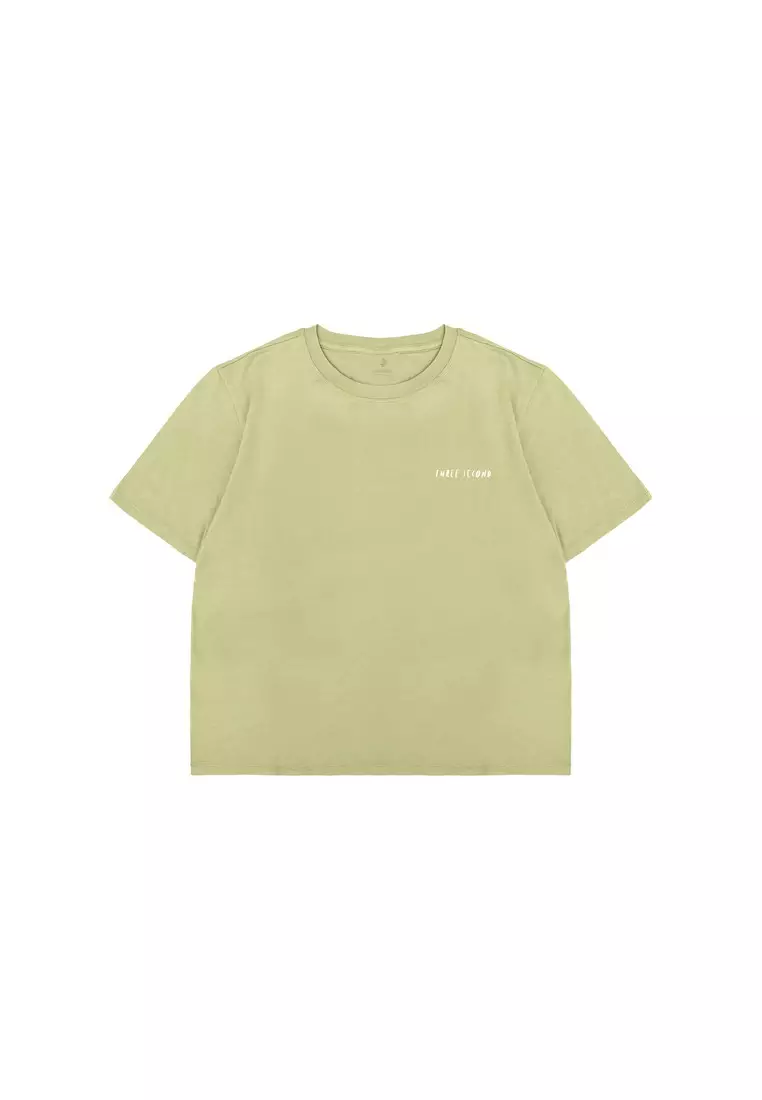 3Second Women's Basic T-Shirt Short Sleeve Regular Fit Cotton Logo Script 1 OL-C030925