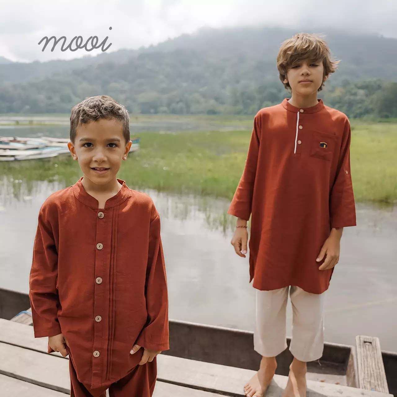 Mooi Atasan Anak Laki-Laki Khafi Koko Gamis Anak - Khaki