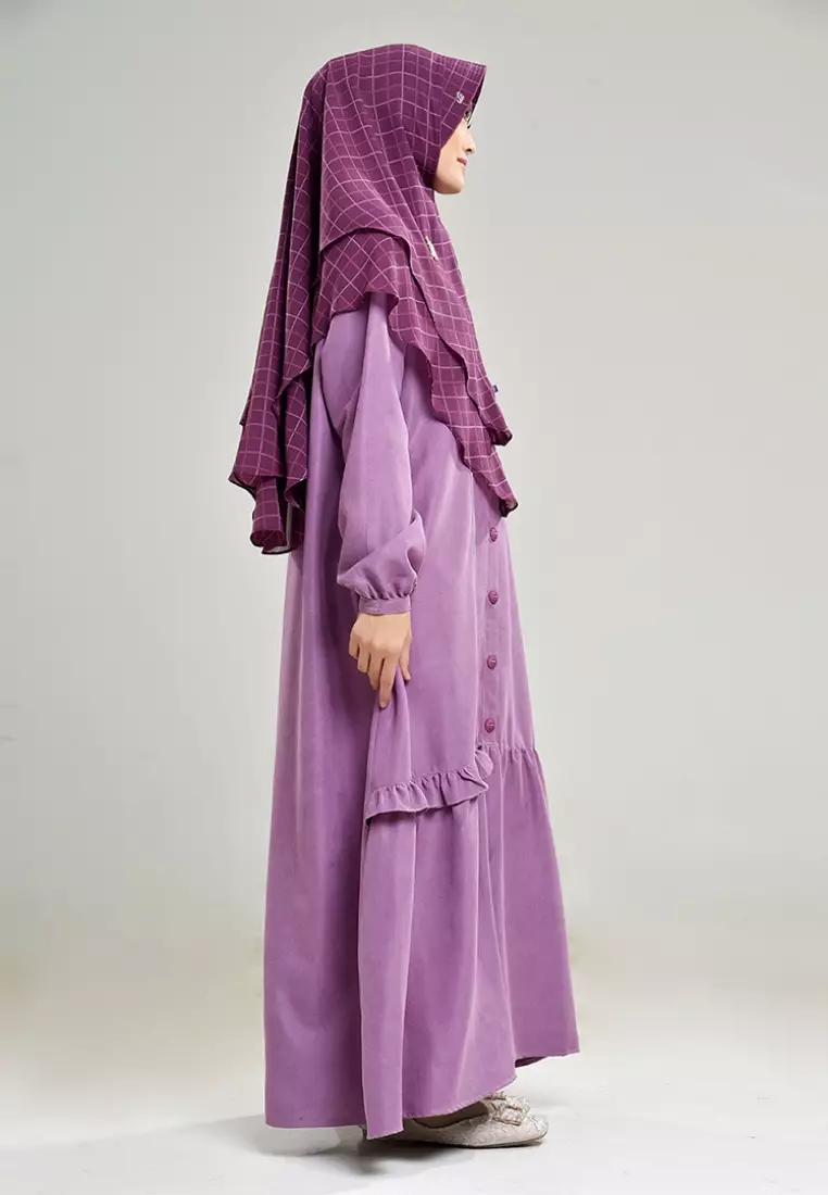 Rabbani - Gamis Dress Muslim Wanita Dreslim Hadid Exclusive Lilac