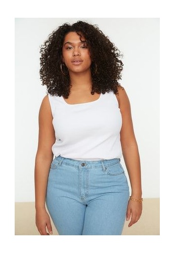 Trendyol Plus Size Square Neck Tank Top | ZALORA Malaysia