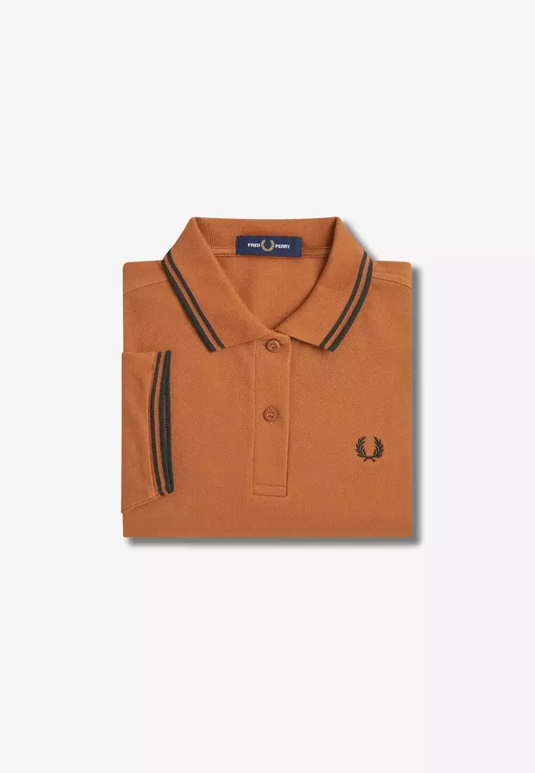 Fred Perry G3600 Twin Tipped Fred Perry Shirt (Marmalade / Black / Black)