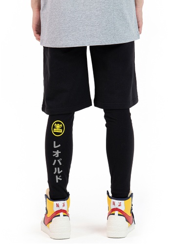 線上選購reoparudo Reoparudo 原宿版反光印花緊身長襪褲 黑色 Zalora台灣