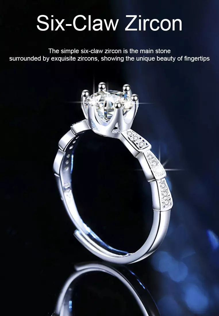Cincin Wanita Berlian Aksesoris Korea Fashion Perhiasan Cincin Pasangan Cewek Gift Hadiah COD R028