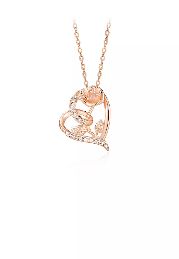 Rose heart pendant sales
