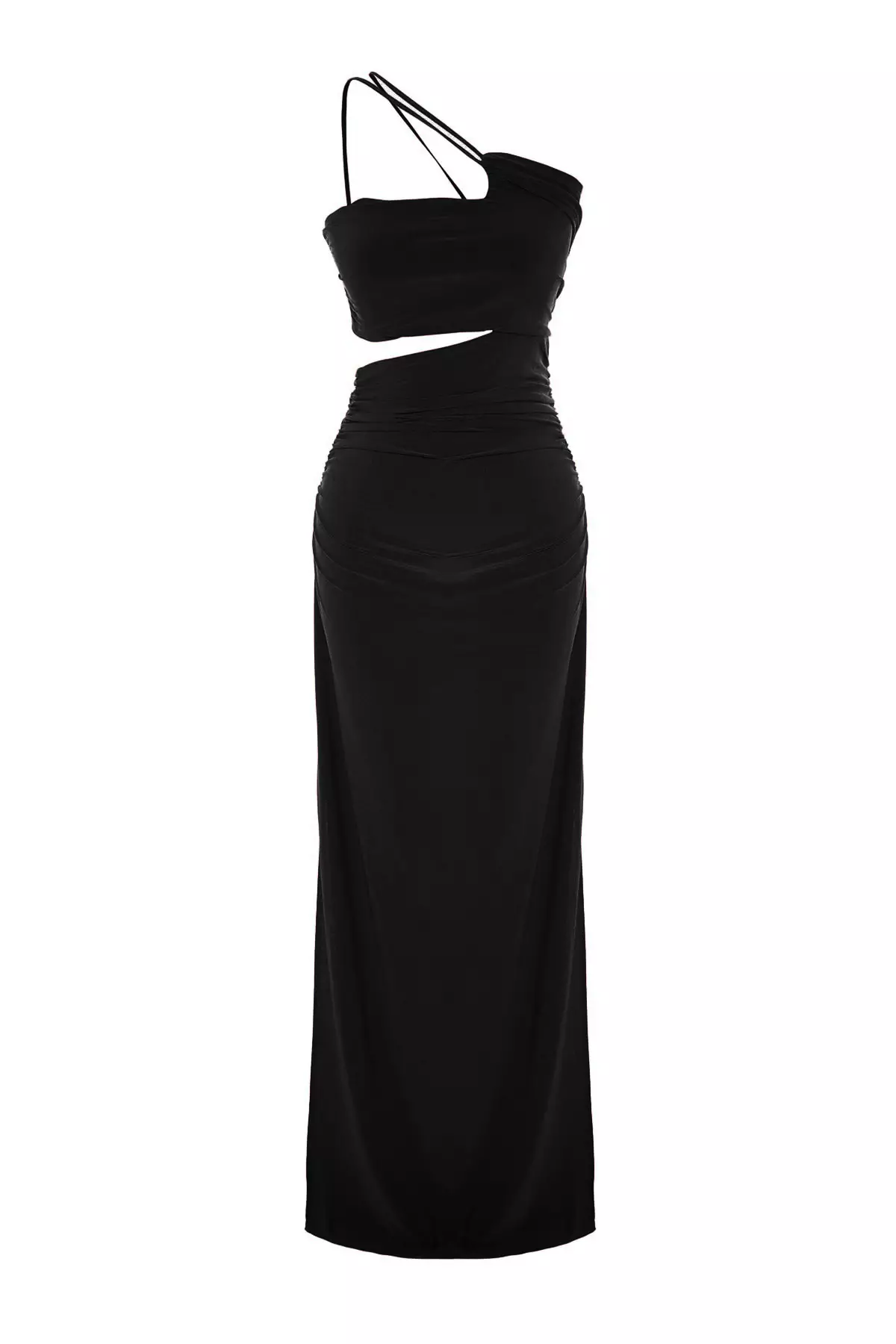 Neck Slit Evening Dress