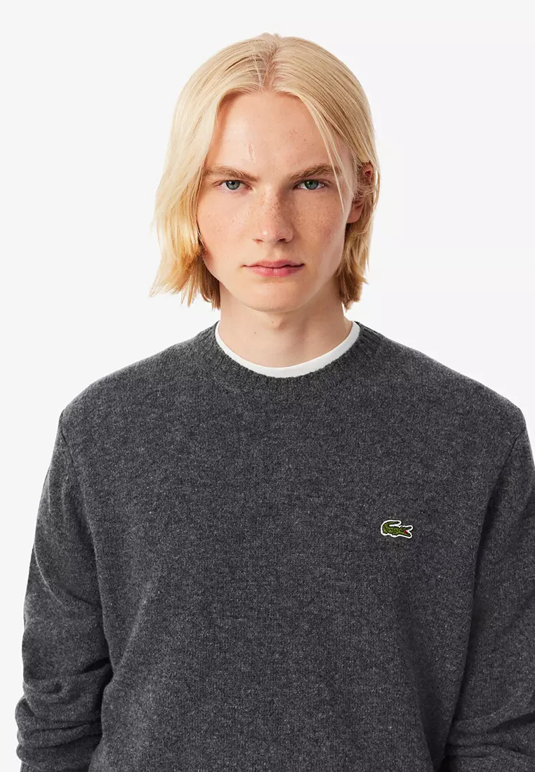 Carded Wool Crew Neck Sweater