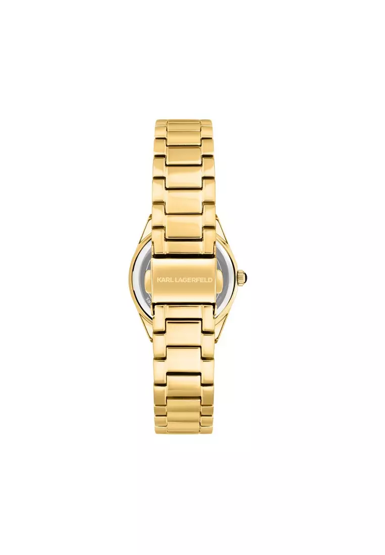 【2 Years Warranty】KARL LAGERFELD Hamburg Collection 30mm Women's Gold Quartz Watch R0553105507