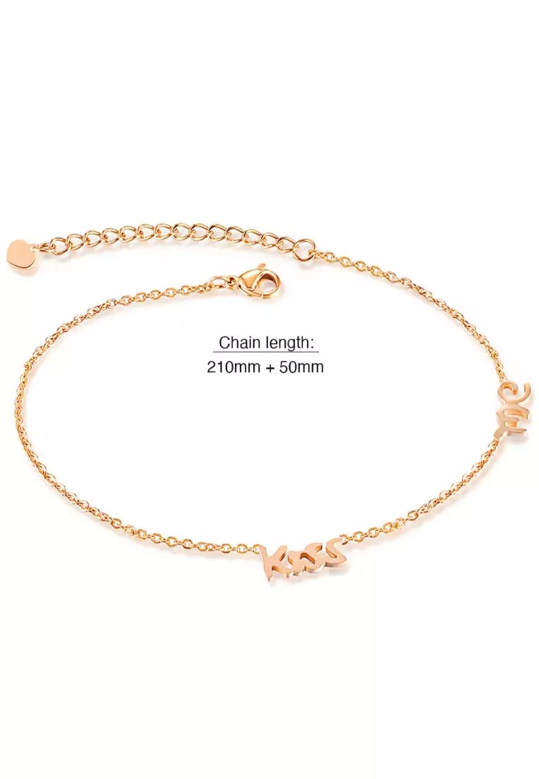Kiss Me Anklet-Rose Gold