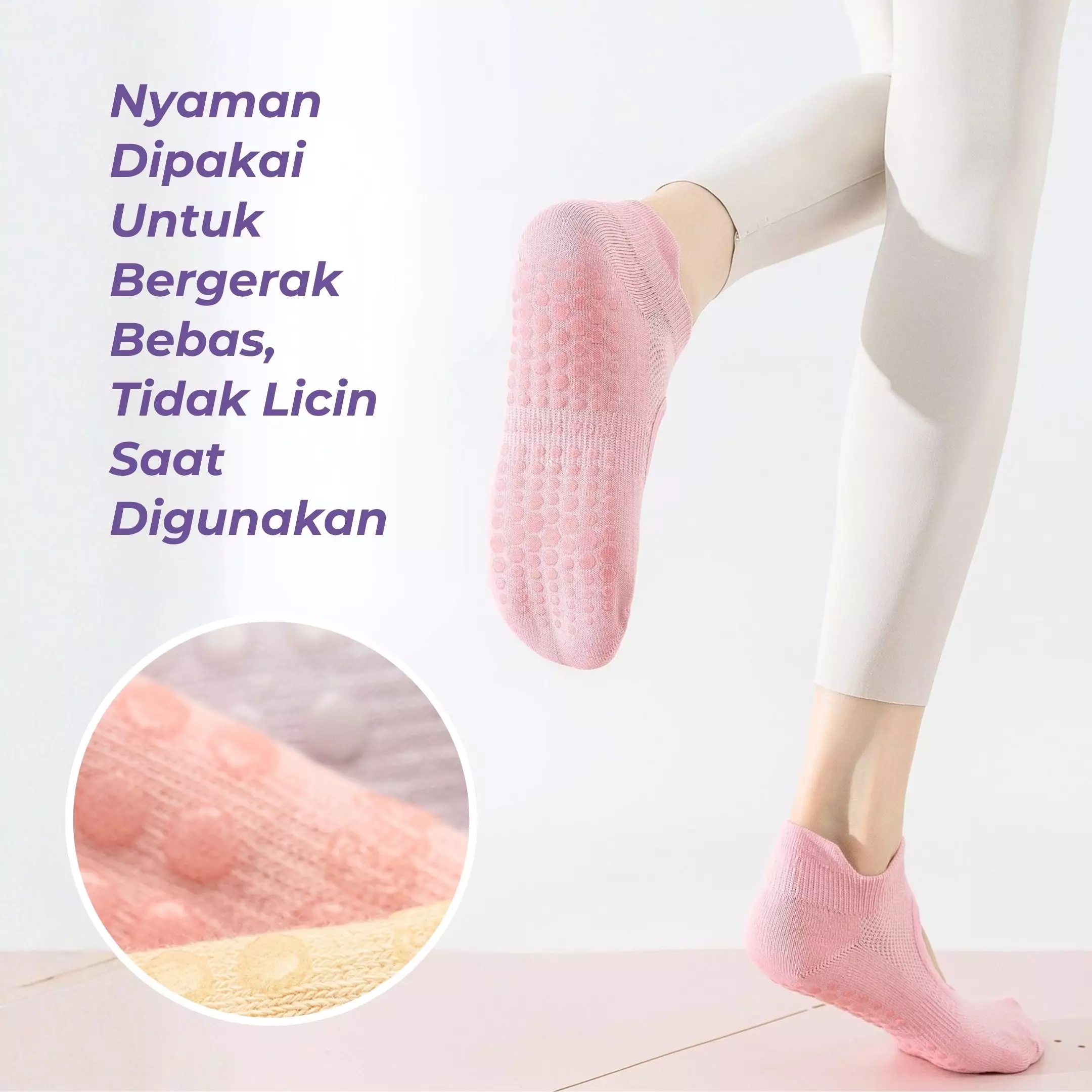 Wakakids Kaos Kaki Pendek Olahraga Wanita Backless Anti Slip Sport Socks Yoga Pilates Senam Gym Venrz Hitam