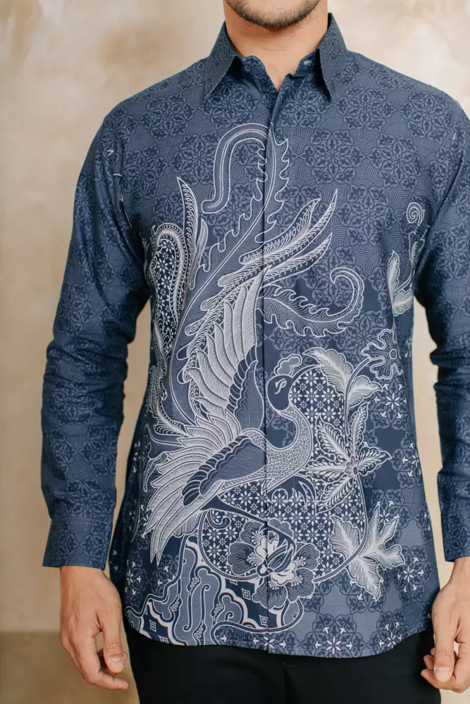 Talisha Denim Kemeja Pria  Panjang Slim Fit