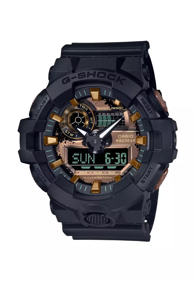Casio G Shock GA 700RC 1A Brown Rust Series Men s Sport Watch with Black Resin Band