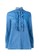 Stella McCartney blue Stella McCartney Asymmeter Hem Upright Collar Applied Ruffles Denim Shirt in Blue C6C78AA3A3DDB4GS_1