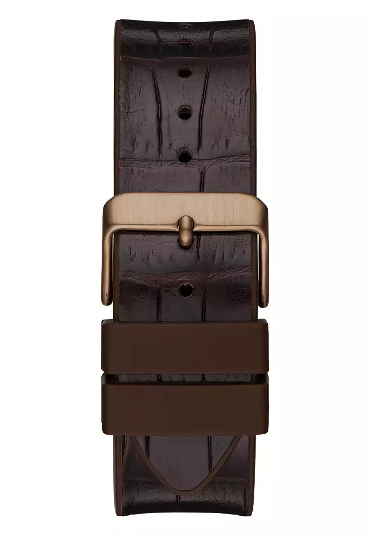 Guess GW0202G2 - Jam Tangan Pria - Coffee Case - Brown Leather Strap