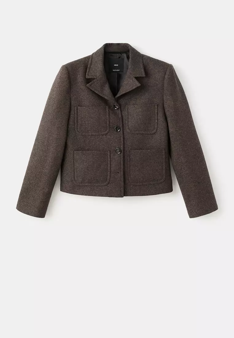 Heathered Wool Suit Blazer