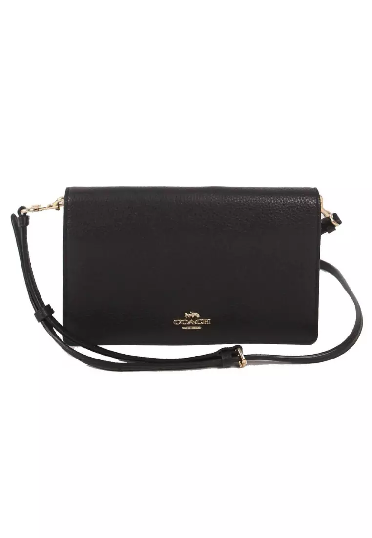 Buy Coach Coach Anna Foldover 3037 Clutch Crossbody Bag In Black