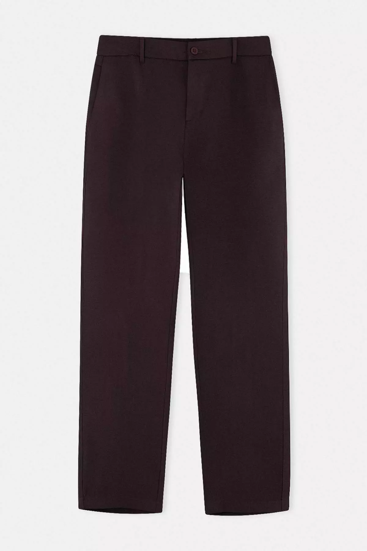 Brown 100% Linen Elastic Waist Regular Waist Men'S Trousers Tmnss26Pl00026