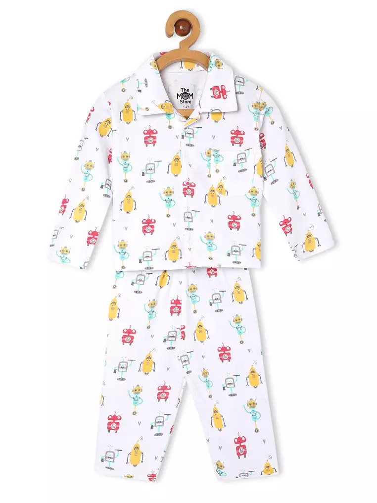 Baby and Kids Pajama Nightsuit Set- Robo Club
