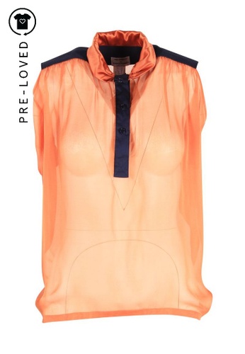 Buy Philosophy Di Alberta Ferretti Pre Loved Philosophy Di Alberta Ferretti Orange Silk Top Online Zalora Malaysia