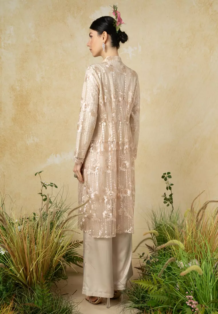 Citra Lace Long Top With Pants Set