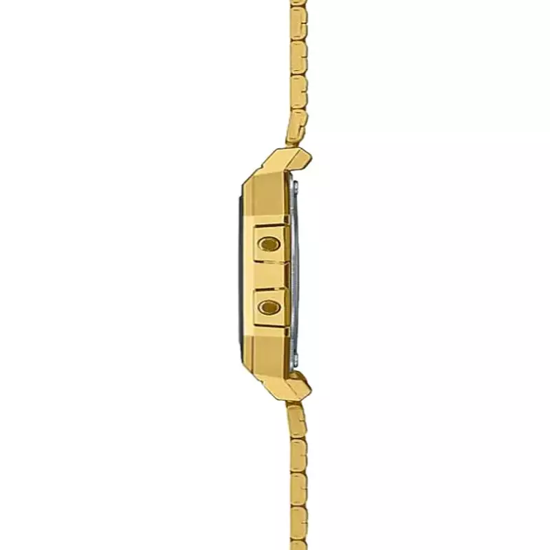 Jam Tangan Wanita Casio A700WG-9ADF Vintage Ladies Digital Dial Gold Stainless Steel Band