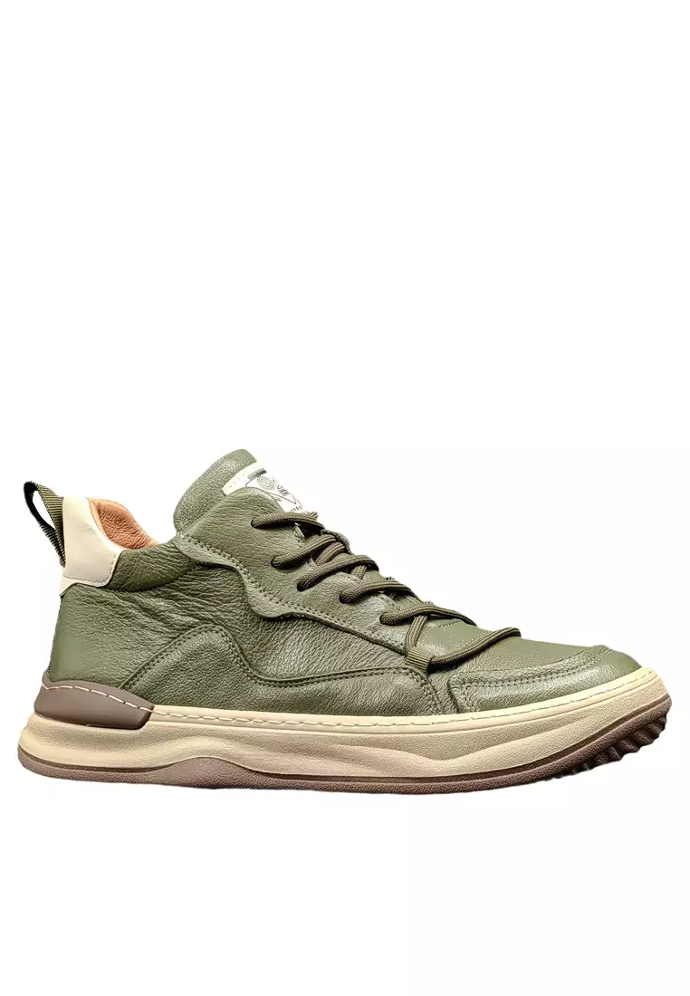 High Top Grain Leather Sneakers ALG9003