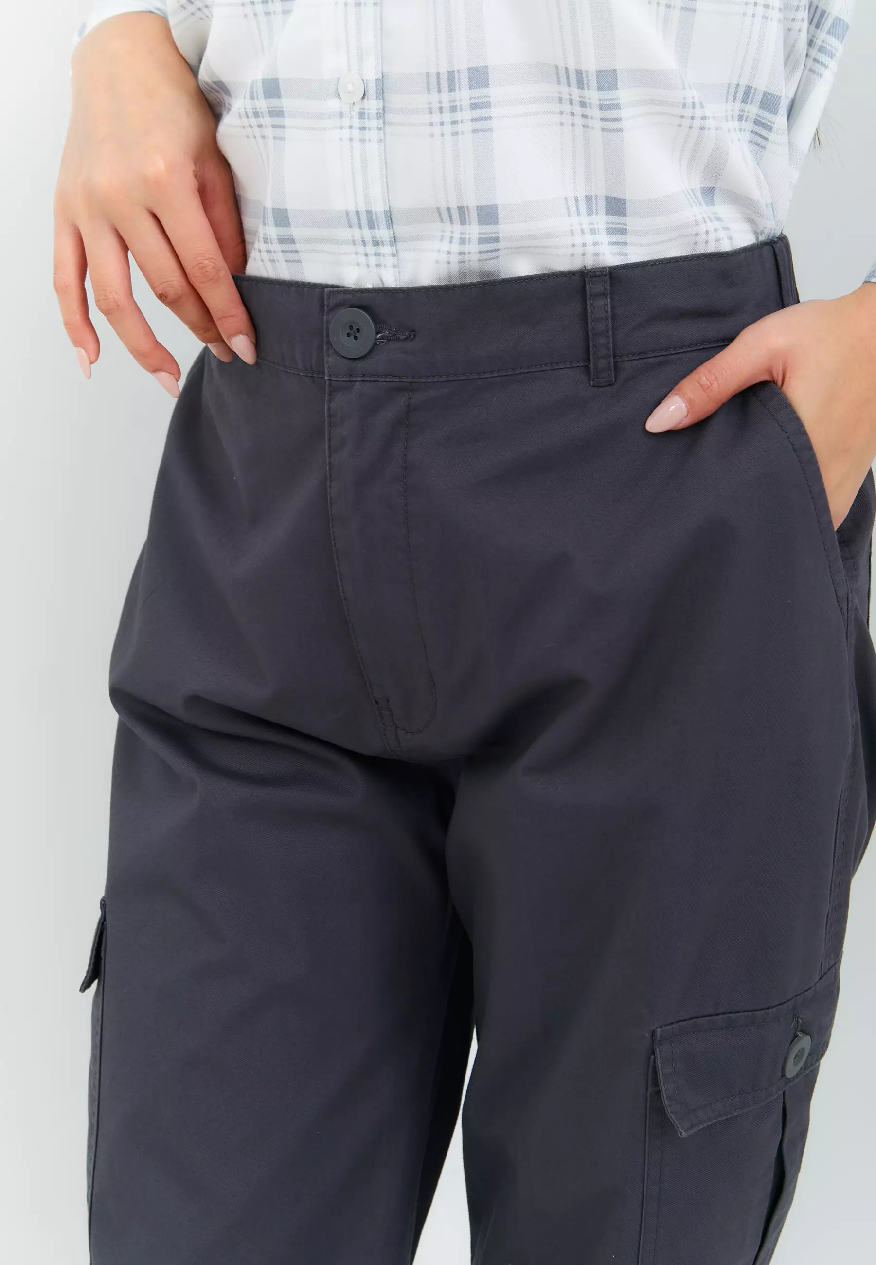 Audra Brown Charcoal Cargo Pants (G.3907)