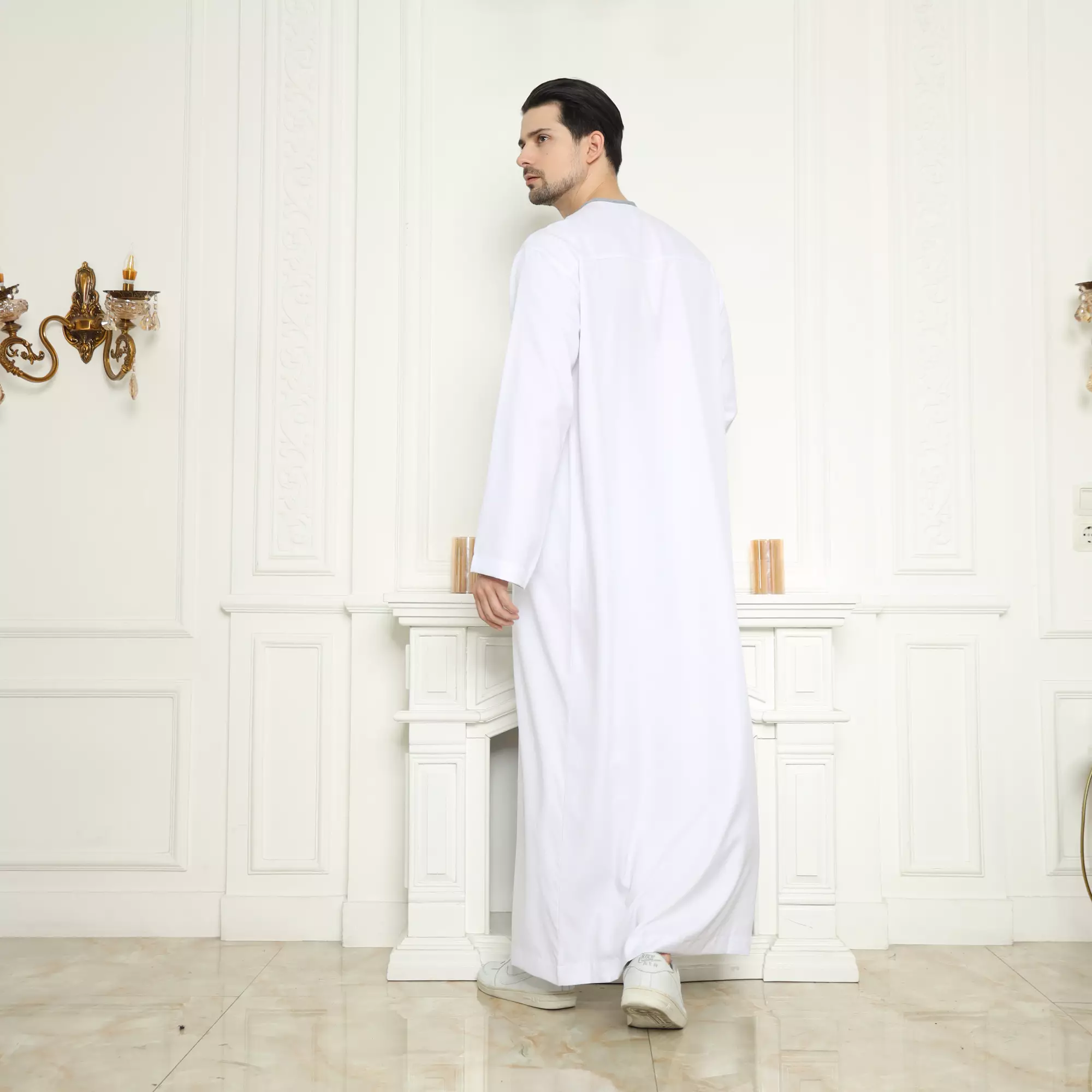 Gamis Pria Yazid White New