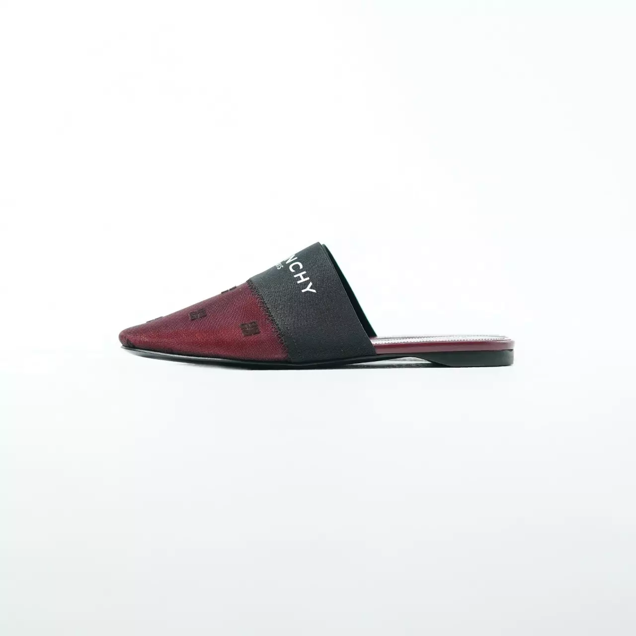 Sepatu GIVENCHY BEDFORD BAND BLACK BURGUNDY BROWN FLAT MULES 100% ORIGINAL