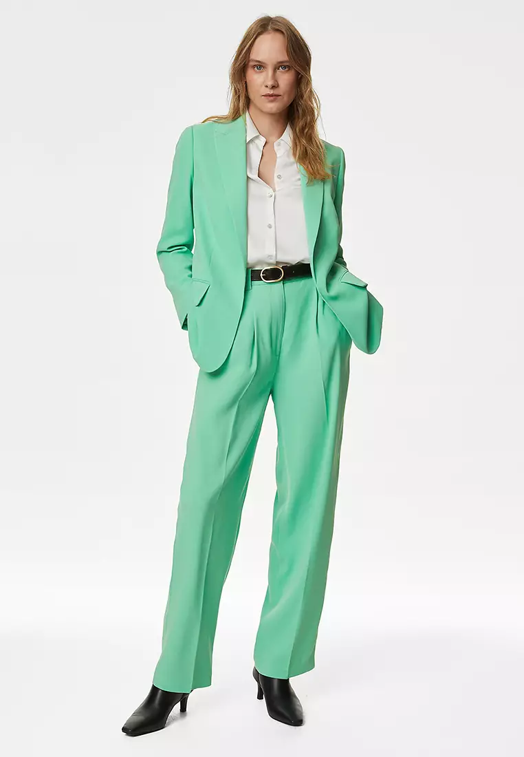 Crepe Relaxed Single Breasted Blazer