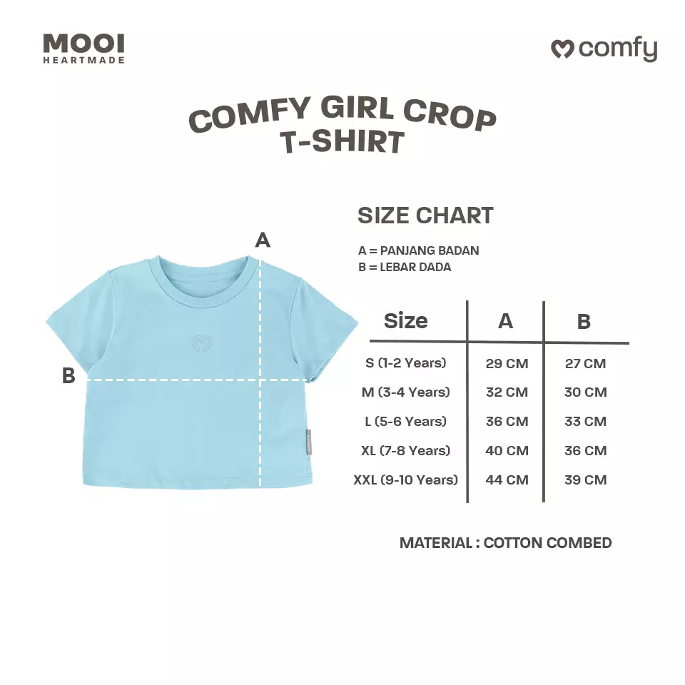 Mooi Kaos Anak Perempuan Comfy Girls Crop T-shirt - Pink Blossom
