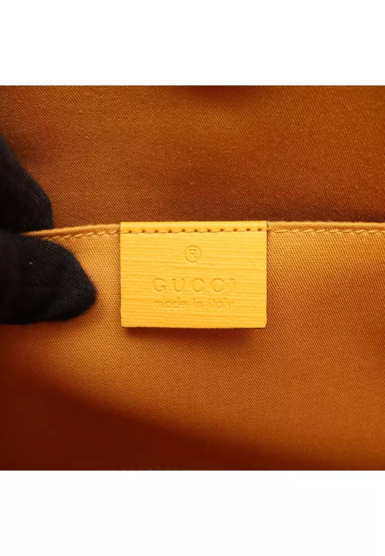 Pre-Loved Gucci Children's Snail Handbag tote bag PVC leather Navy Red Orange yellow