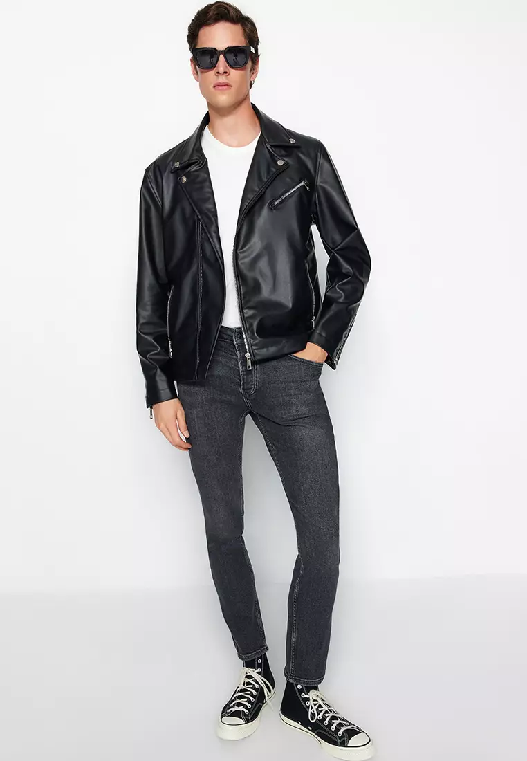 Faux Leather Biker Jacket