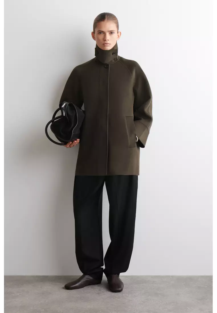Buy COS FUNNEL-NECK DOUBLE-FACED WOOL SHORT COAT 2026 Online | ZALORA