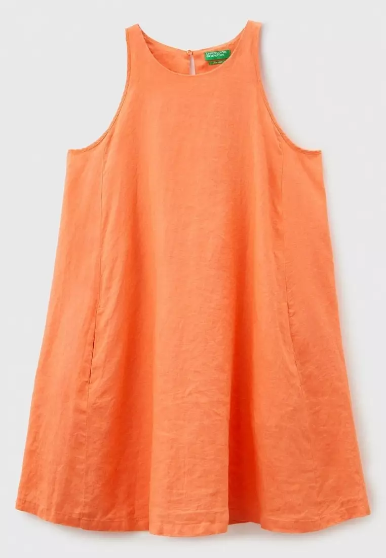 Buy United Colors of Benetton Sleeveless dress in pure linen