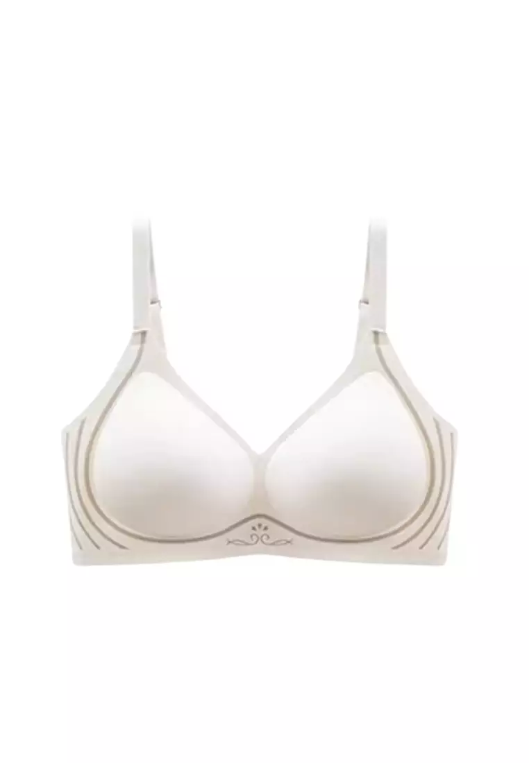 Premium Blakely Seamless Wireless Padded Push Up Bra in White