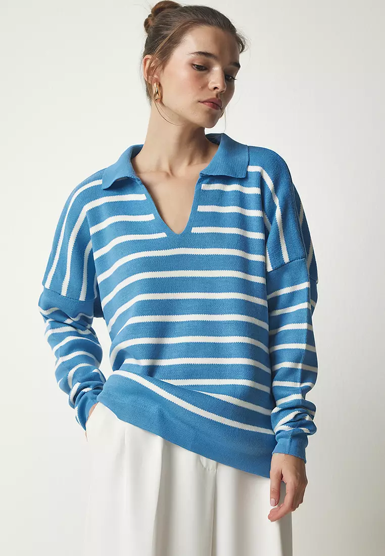 Sky blue jumper womens top