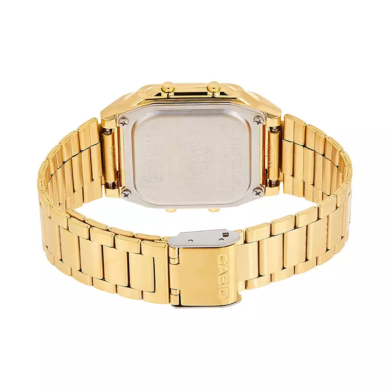 Jam Tangan Pria Casio General DB-360G-9ADF Data Bank Digital Dial Gold Ion Stainless Steel Band