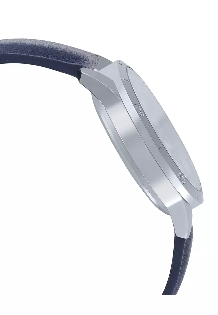 Casio - Jam Tangan Pria - Silver - Blue Leather Strap - MTP-V004L-2BUDF