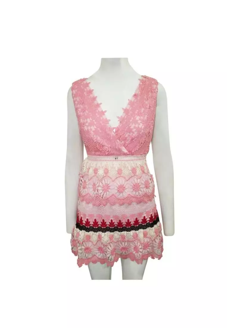 Buy Self portrait Pre Loved SELF PORTRAIT Pink Embroidery Lace