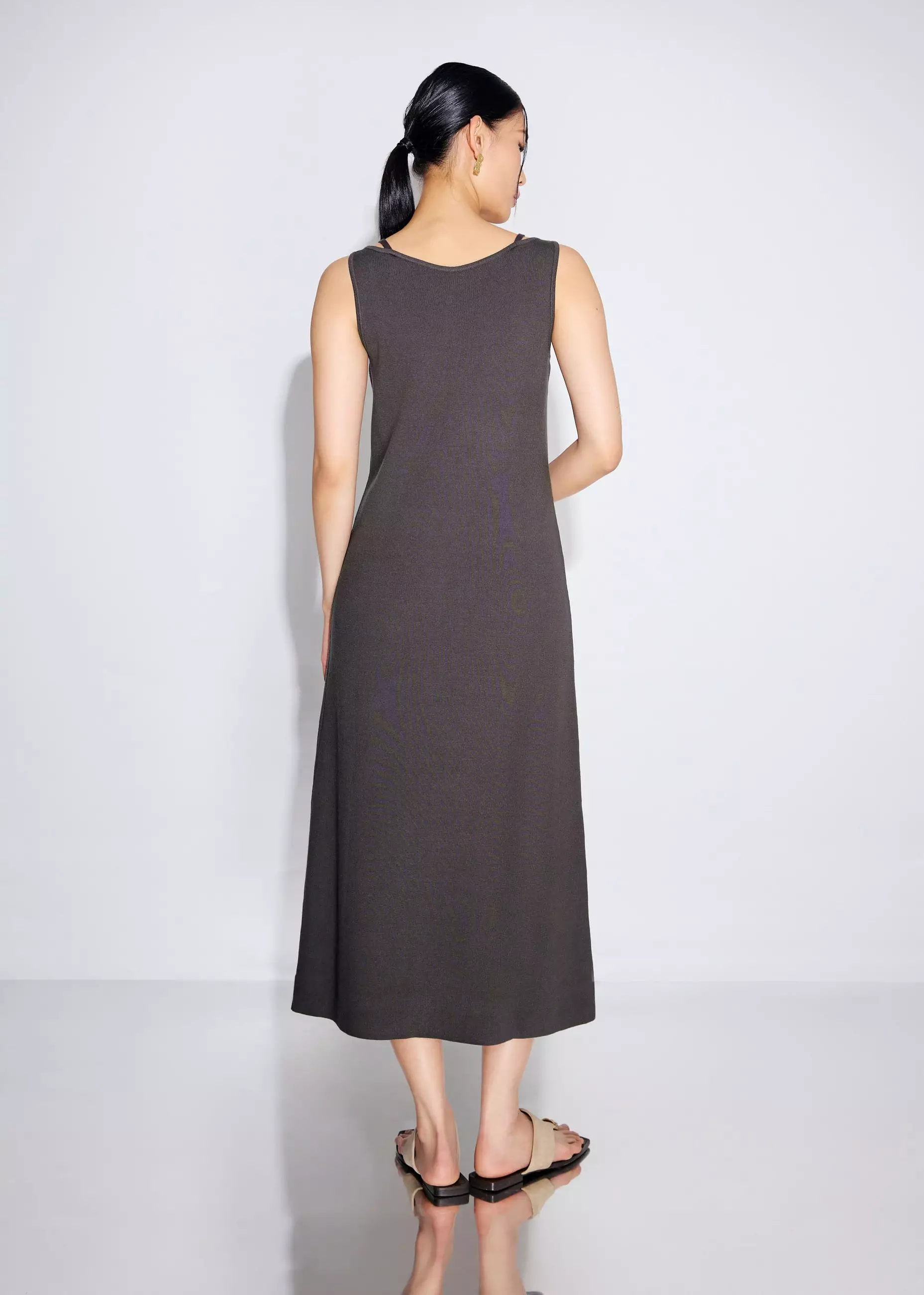Dress Wanita - Reversible Knit Column Midaxi Dress