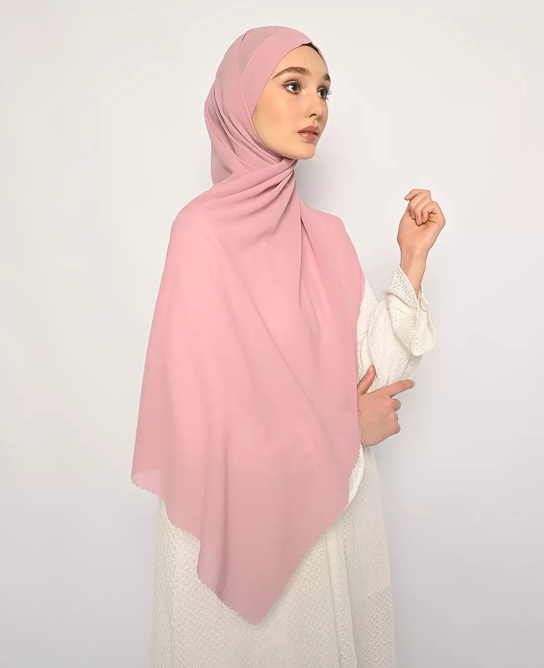 Pasmina Instan Lasercut Cerutti Dusty Pink