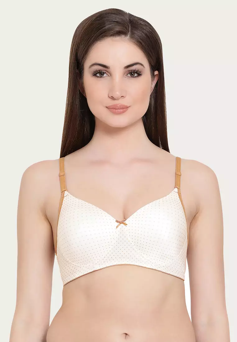 Buy Clovia Padded Non-Wired Full Coverage Printed T-Shirt Bra in White 2024  Online